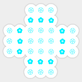 small aqua flowers Sticker